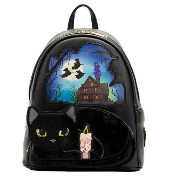 Hocus Pocus Binx Pocket Backpack & Candle Cardholder Loungefly NWT - Picture 2 of 10